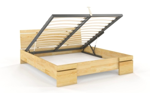 Łóżko sosnowe SPARTA MAXI ST wysokie 120x200 cm ze skrzynią na pościel kolor naturalny nowe-meble.pl 4.jpg