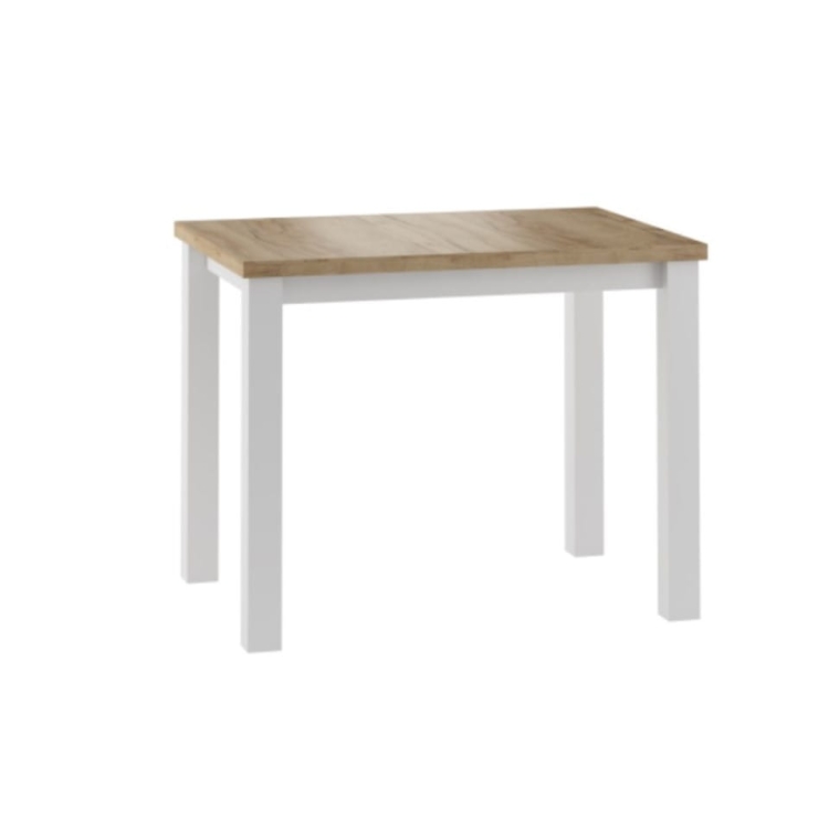 Elegancki stół MONTE CARLO o wymiarach 100x70 cm z blatem w kolorze dąb craft złoty.