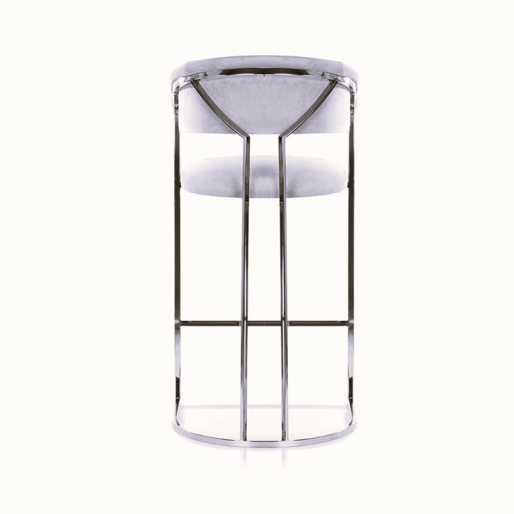 Hoker MARCILLE DeLuxe - tkanina BLUVEL metalowa srebrna podstawa glamour tył