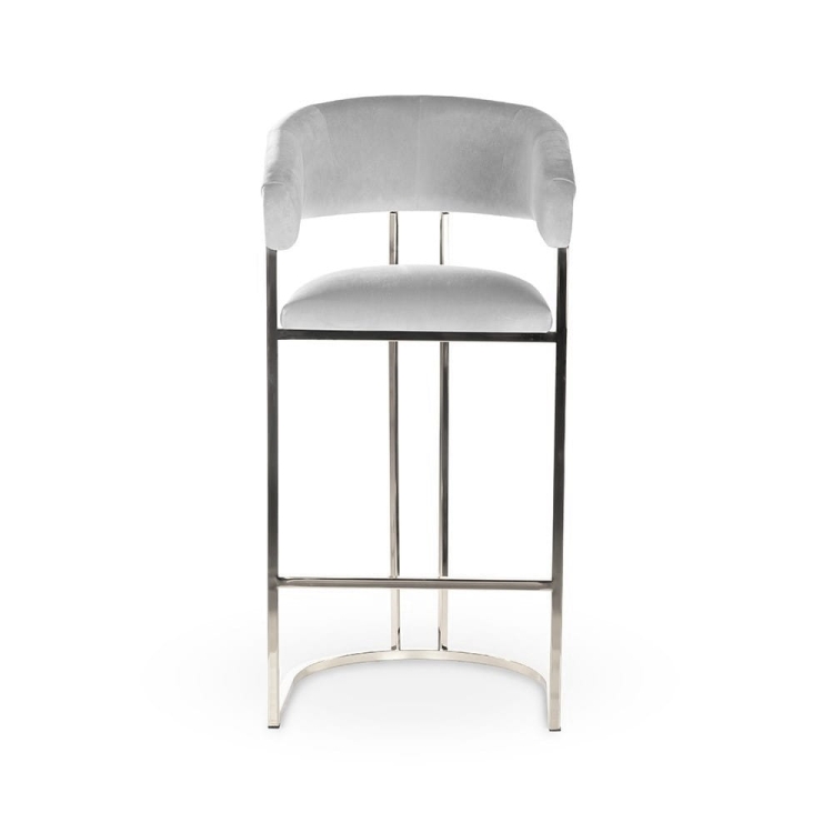 Hoker MARCILLE DeLuxe - tkanina BLUVEL metalowa srebrna podstawa glamour front
