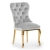 Krzesło Madame Glamour tapicerowane szare na złotych nogach