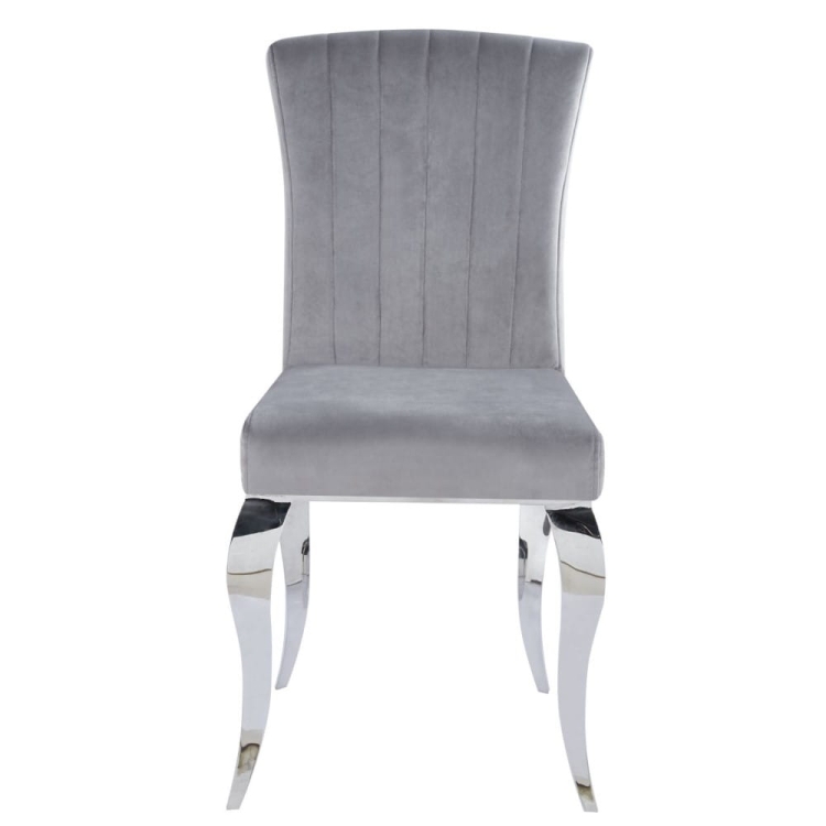 Krzesło LUDWIQ szary velvet glamour w sklepie nowe-meble.pl - front.