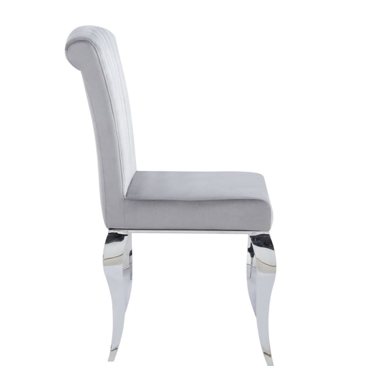 Krzesło LUDWIQ szary velvet glamour w sklepie nowe-meble.pl - bok.