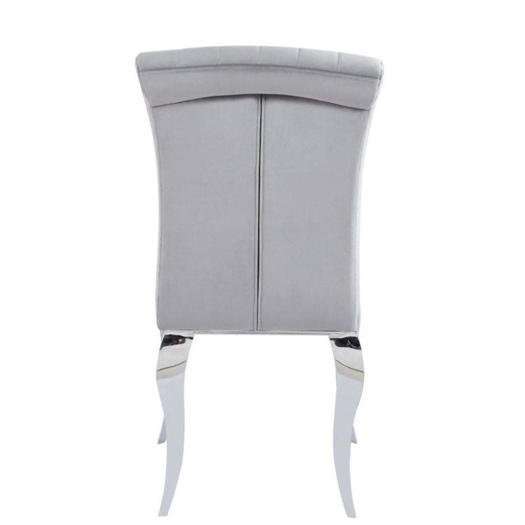 Krzesło LUDWIQ szary velvet glamour w sklepie nowe-meble.pl - tył.