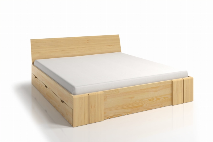 Łóżko sosnowe Vestre MAXI DR z szufladami 120x220 cm wysokie kolor naturalny nowe-meble.pl Łódź 3.jpg
