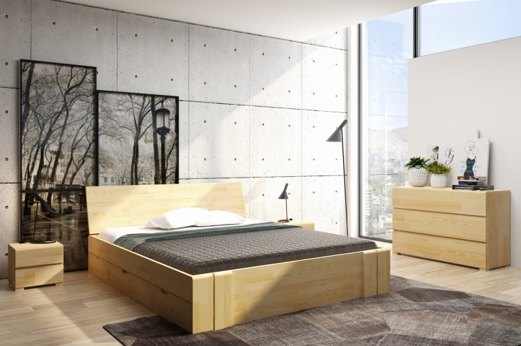 Łóżko sosnowe Vestre MAXI DR z szufladami 120x220 cm wysokie nowe-meble.pl Łódź 4.jpg
