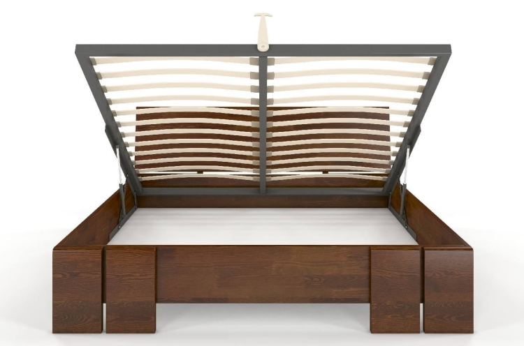 Łóżko sosnowe Vestre MAXI ST 120x200 cm wysokie nowe-meble.pl Łódź skrzynia na pościel kolor orzech przód 2.jpg