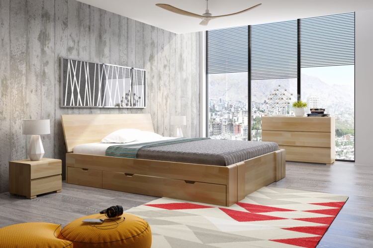Łóżko bukowe Vestre MAXI DR z szufladami 120x220 cm wysokie nowe-meble.pl Łódź 4.jpg