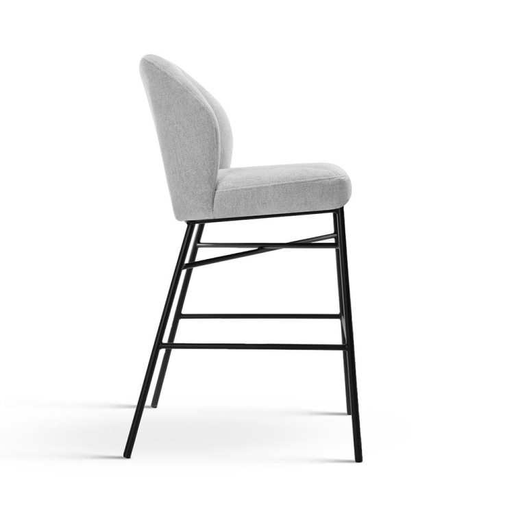 Irys - niski tapicerowany hoker do wyspy 90 cm bok