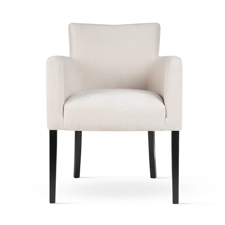 Azurro - krzesło fotelowe do jadalni z podłokietnikami na drewnianych nogach front