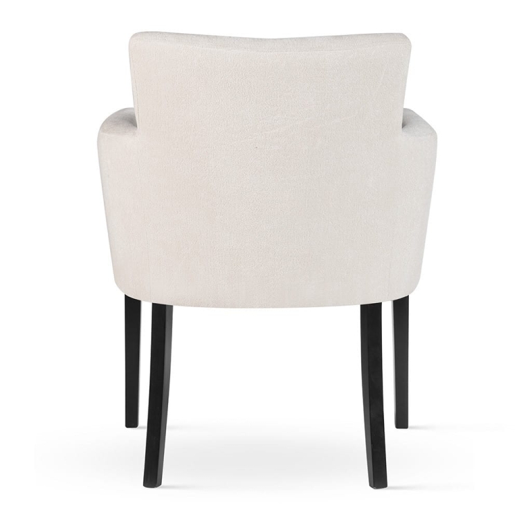 Azurro - krzesło fotelowe do jadalni z podłokietnikami na drewnianych nogach tył