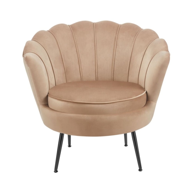 Fotel MUSZELKA cappuccino – widok z przodu