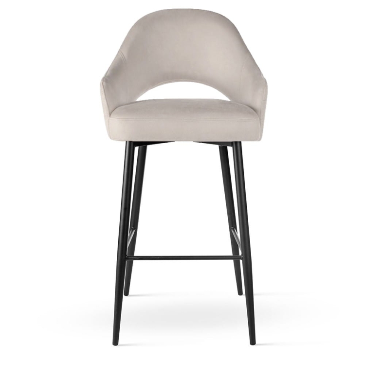 Niski Hoker GODA SUPREME – tapicerowany z podłokietnikami i sprężynami kieszeniowymi front