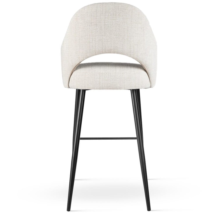 Goda Supreme - niski hoker do wyspy kuchennej 90 cm beżowy na czarnych nogach tył