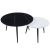 Komplet okrągłych stolików kawowych, czarny + biały, imitacja marmuru