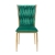 Krzesło z plecionego velvetu ROSSE CLASSSIC, zielony kolor tapicerki, złoty stelaż - widok frontu, nowe-meble.pl