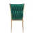 Krzesło z plecionego velvetu ROSSE CLASSSIC, zielony kolor tapicerki, złoty stelaż - widok tyłu, nowe-meble.pl
