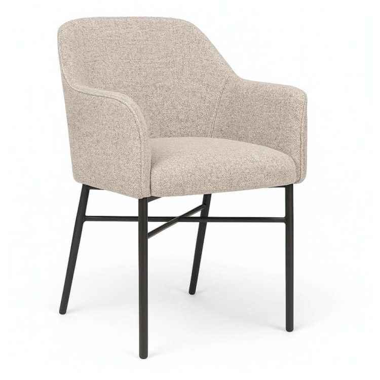 Krzesło loft MALAGA HEVRE – kubełek z podłokietnikami, metalowe nogi