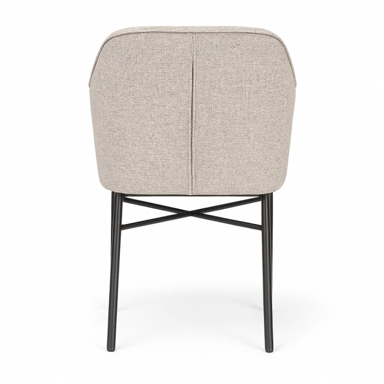 Krzesło MALAGA HEVRE – tył oparcia, metalowa podstawa, loftowy charakter