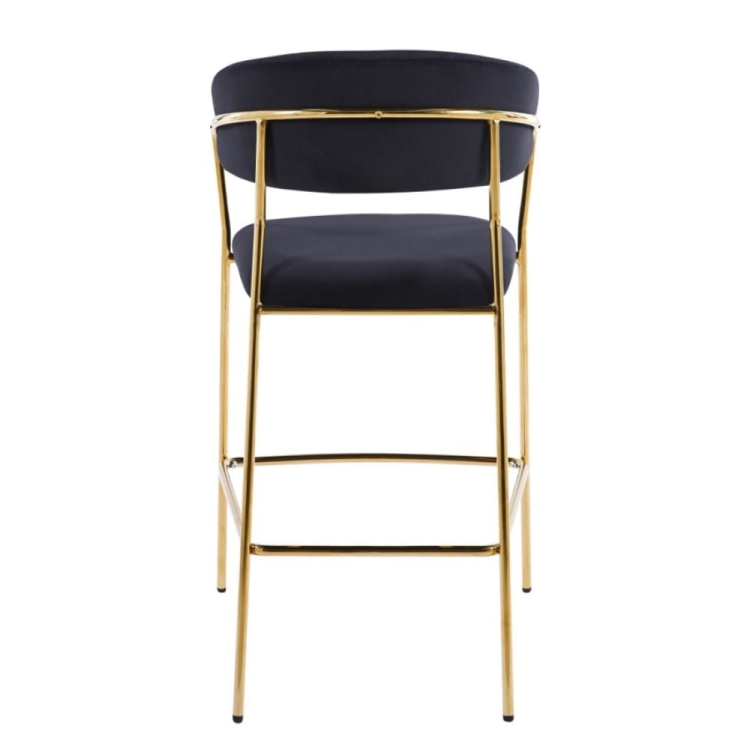 Hoker LAYLA, czarny welur, złote nogi - tył