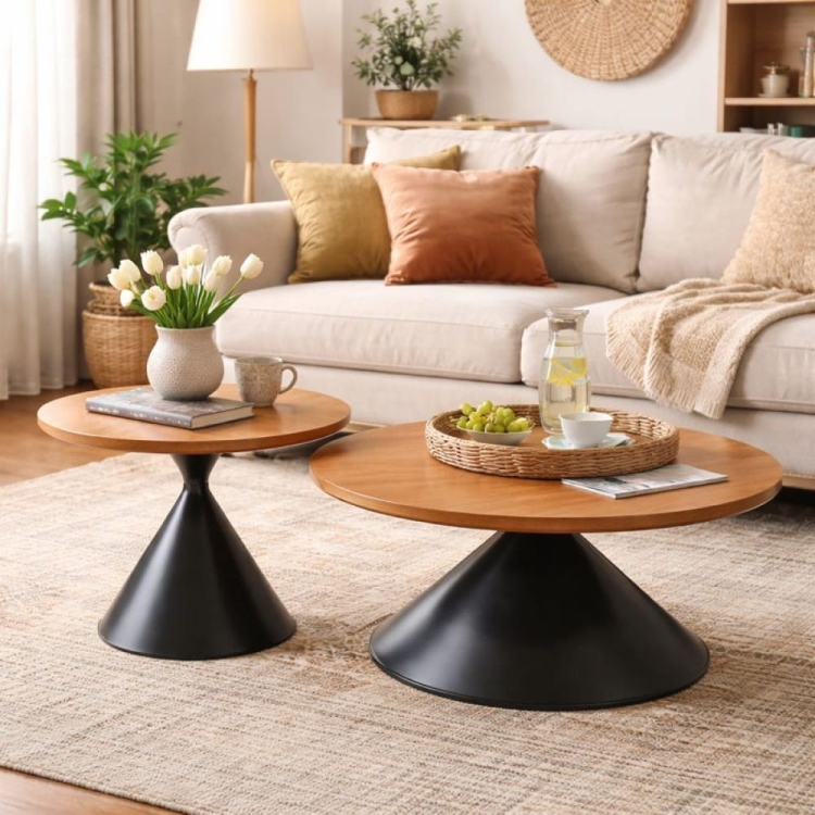 Zestaw stolików kawowych TULIA 50 + 70 cm, aranżacja