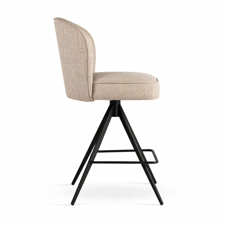 Hoker AINE Supreme Twist L, kubełkowe siedzisko z kedrą, metalowa noga TWIST, widok z boku