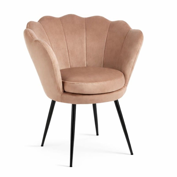 Mini fotel MUSZELKA cappuccino – czarne nogi