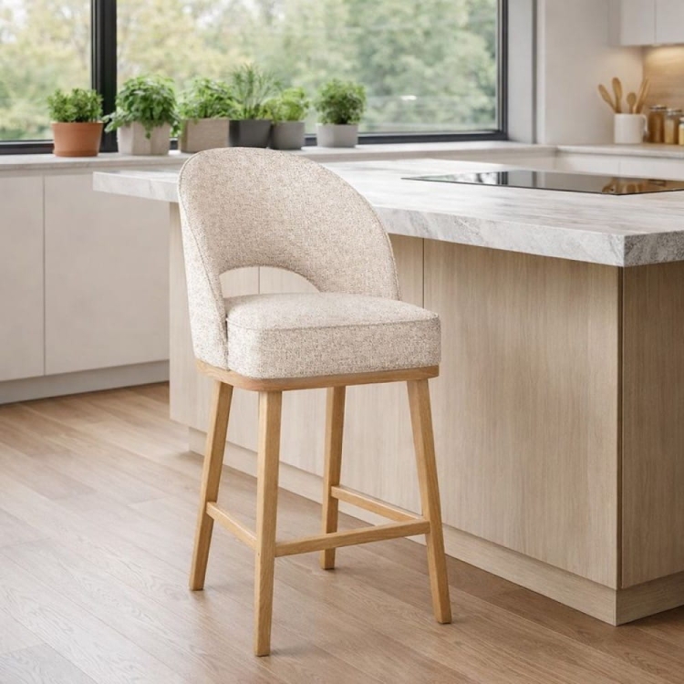 Hoker tapicerowany na drewnianych nogach PONTE PRO SUPREME - nogi buk - aranżacja dla nowe-meble.pl