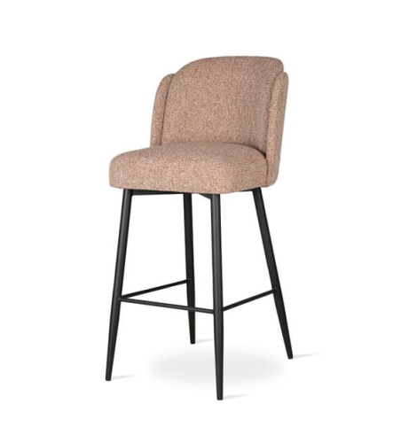 Wysoki hoker tapicerowany Beetle Supreme na czarnych metalowych nogach