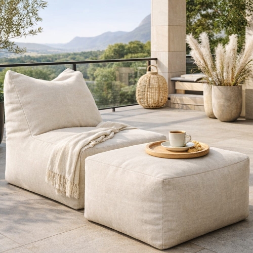 puf bali aranżacja taras boho kawa