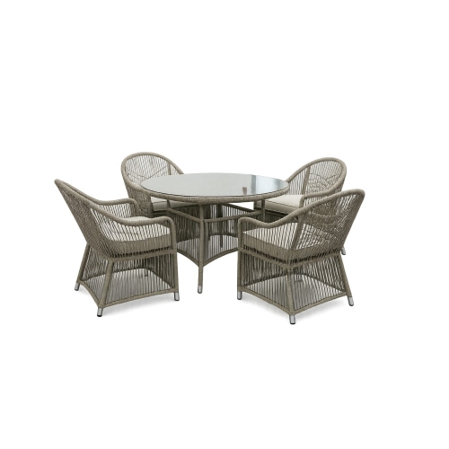 zestaw ogrodowy Sophia szary stół i 4 fotele widok całości nowe-meble.pl