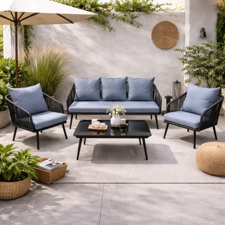 Elegancki zestaw mebli ogrodowych Victoria w aranżacji