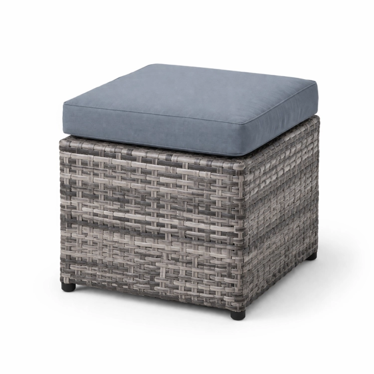 Puf Alba szary ogrodowy z poduchą