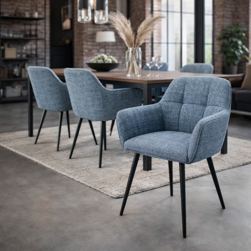 Krzesło tapicerowane z podłokietnikami do jadalni Mavo aranżacja