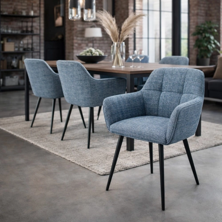 Krzesło tapicerowane z podłokietnikami do jadalni Mavo aranżacja