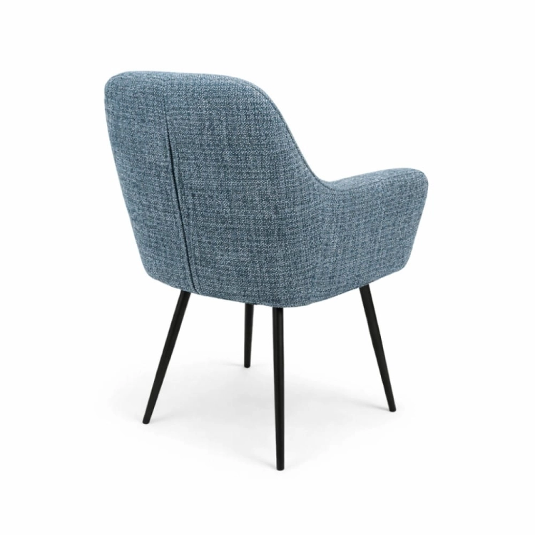 Krzesło tapicerowane z podłokietnikami do jadalni Mavo widok tyłu