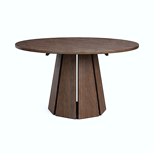 Ardeno - okrągły rozkładany stół orzechowy do jadalni złóżony