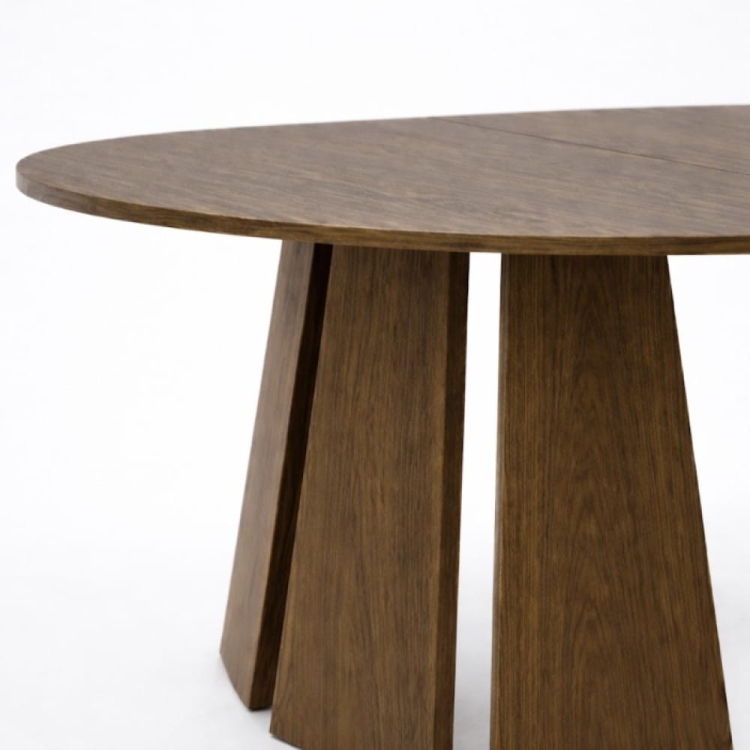 Ardeno - okrągły rozkładany stół orzechowy do jadalni zbliżenie