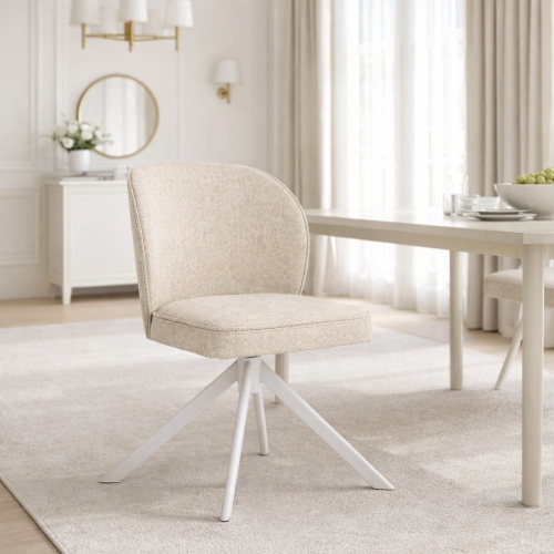 Krzesło obrotowe z autoreturn Aine Twist do nowoczesnej jadalni aranżacja