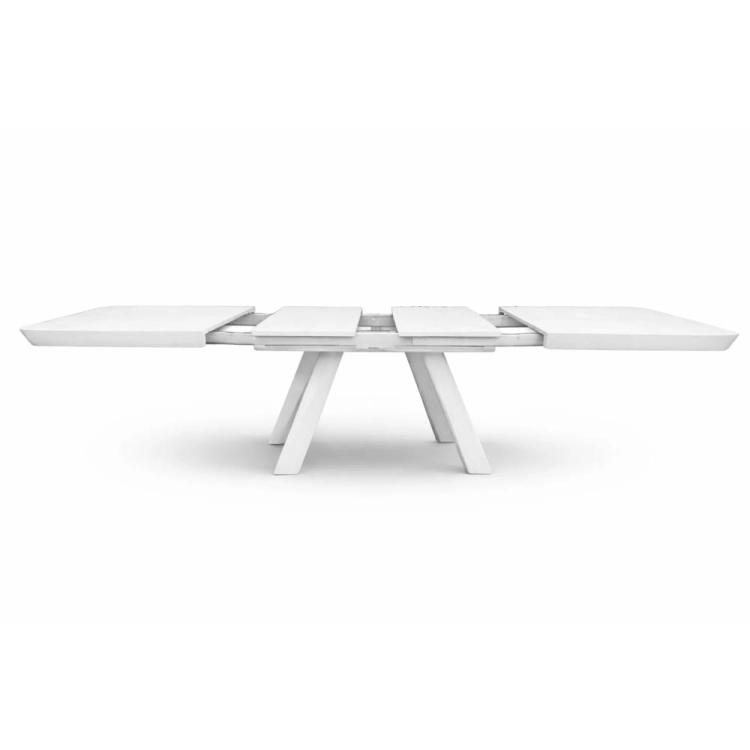 Stół dębowy do jadalni Milano biały dla 16 osób rozłożony