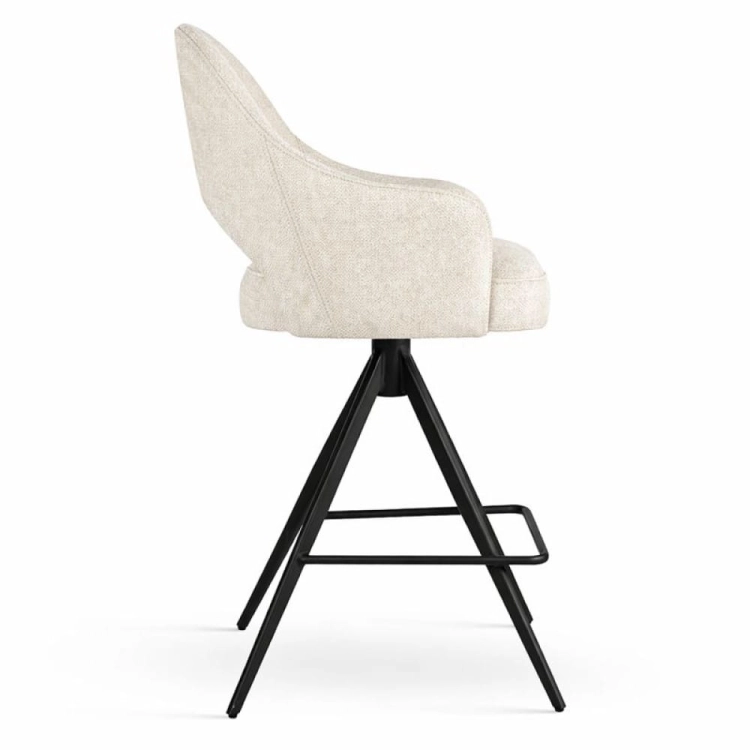 Goda Supreme - niski obrotowy hoker tapicerowany do wyspy 90 cm bok