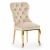 Krzesło Madame Glamour tapicerowane beżowe na złotych nogach