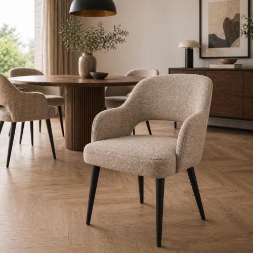 Melia - krzesło tapicerowane z podłokietnikami aranżacja