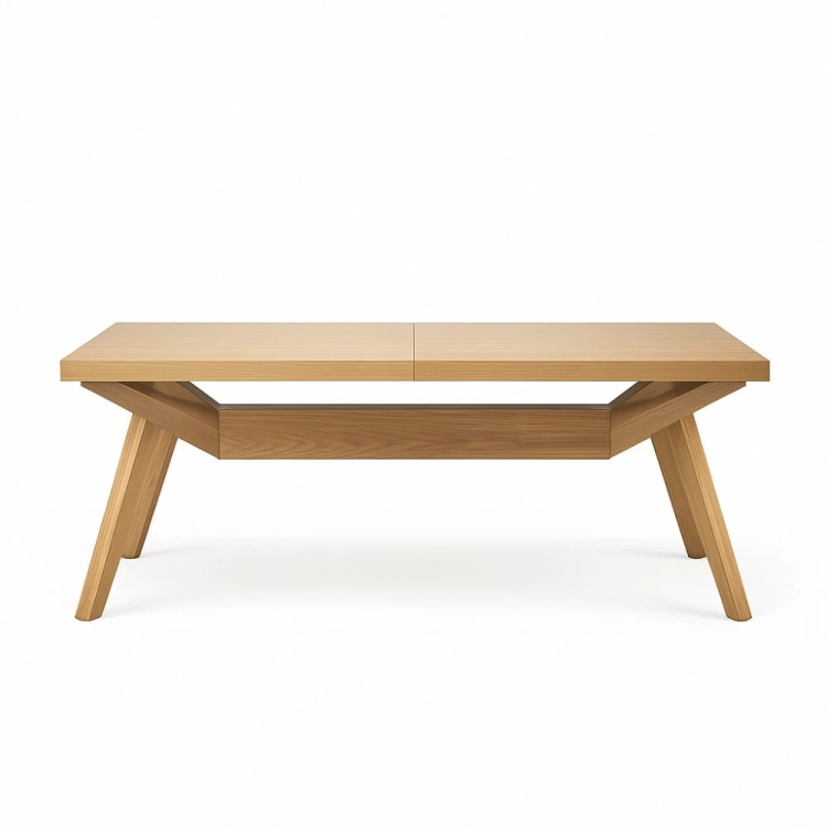 Lumi - dębowy rozkładany stół 160 - 260 cm w kolorze naturalnym