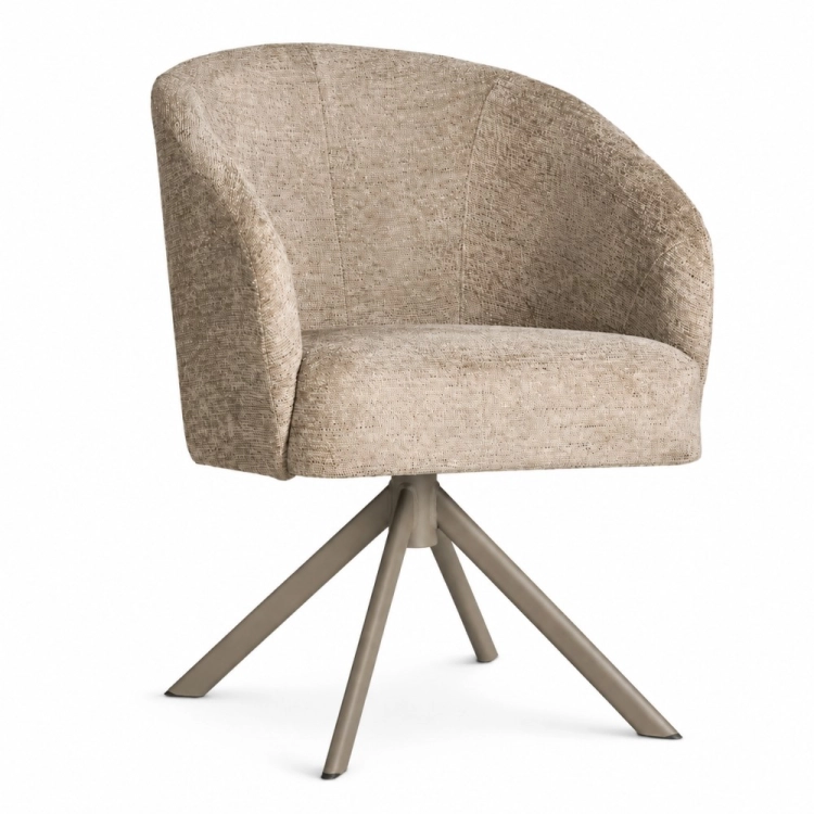 SENI SUPREME - krzesło obrotowe 360 z podłokietnikami na nodze TWIST w kolorze taupe