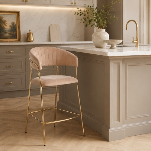 LAYLA - niski hoker glamour do wyspy kuchennej cappuccino