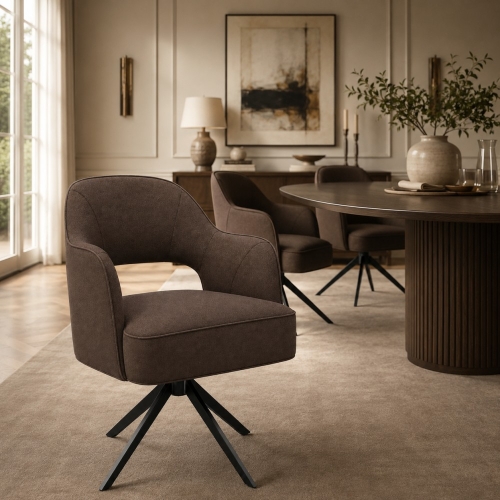 LUNA COMFORT - krzesło obrotowe do jadalni w tkaninie SALVADOR aranżacja