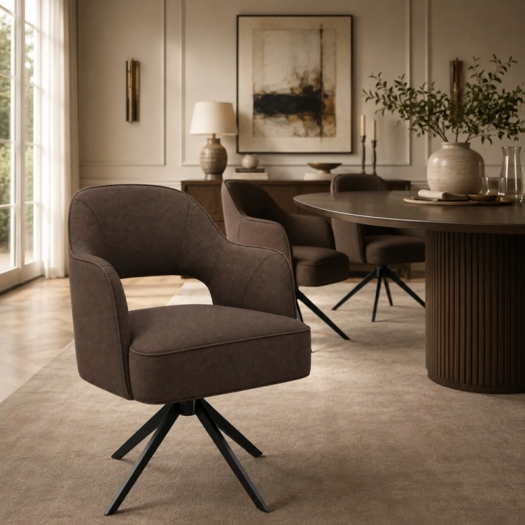 LUNA COMFORT - krzesło obrotowe do jadalni w tkaninie SALVADOR aranżacja