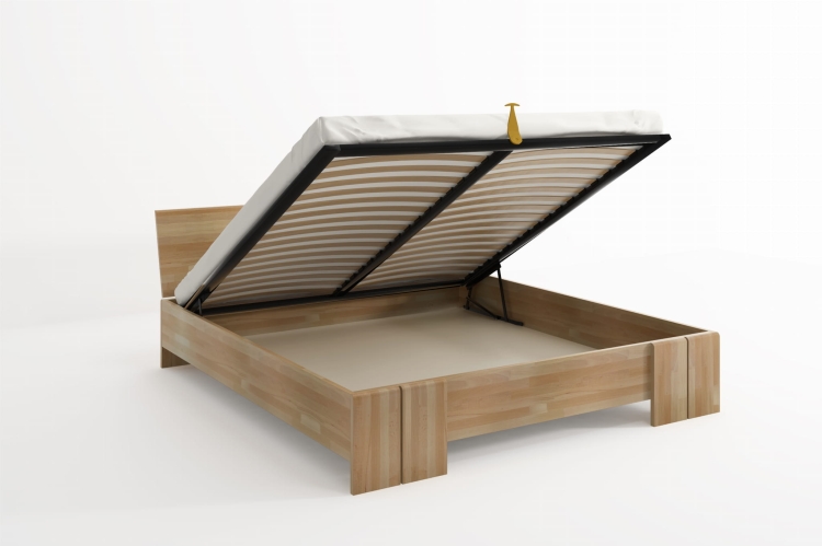 Łóżko bukowe Vestre MAXI ST 120x200 cm wysokie nowe-meble.pl Łódź skrzynia na pościel kolor naturalny 1.jpg