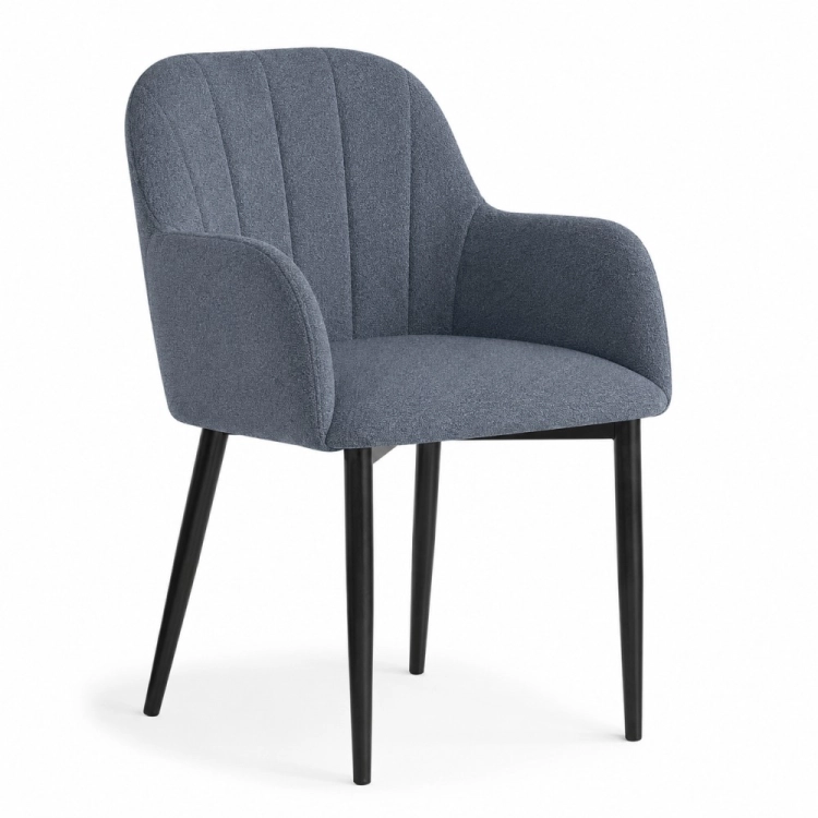 Krzesło TULIP z podłokietnikami w tkaninie VINCI denim